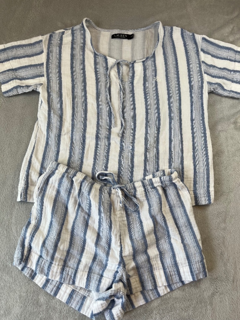 LAUREN Ralph Lauren 2pc Pajama Set 100% Cotton sz M Cozy Comfort
